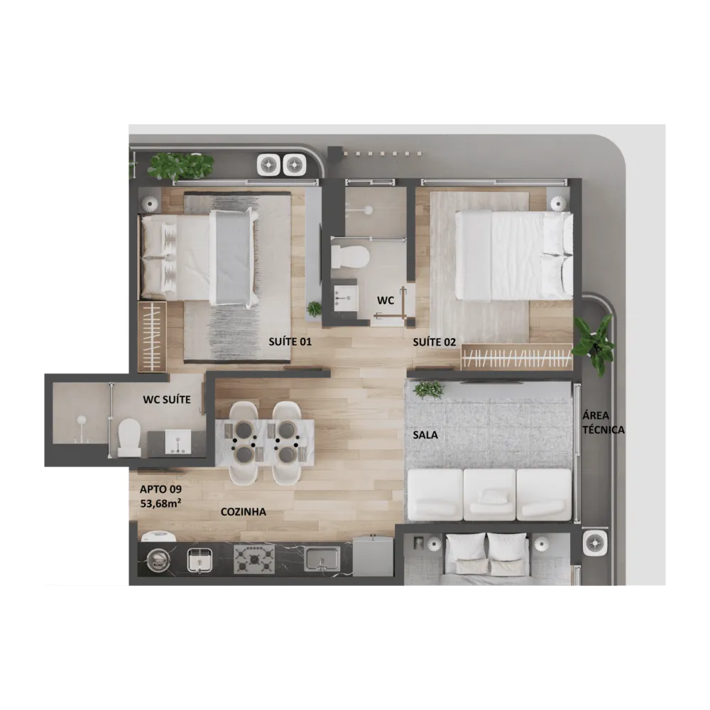 Apartamento, 2 quartos, 57 m² - Foto 10