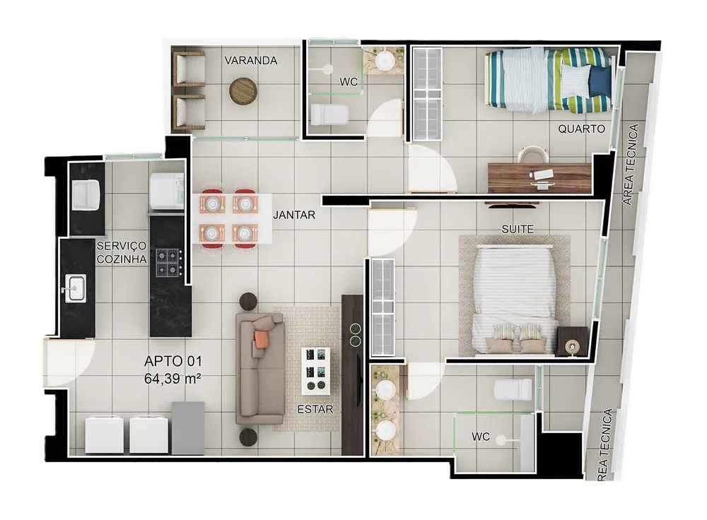 Apartamento, 2 quartos, 64 m² - Foto 5