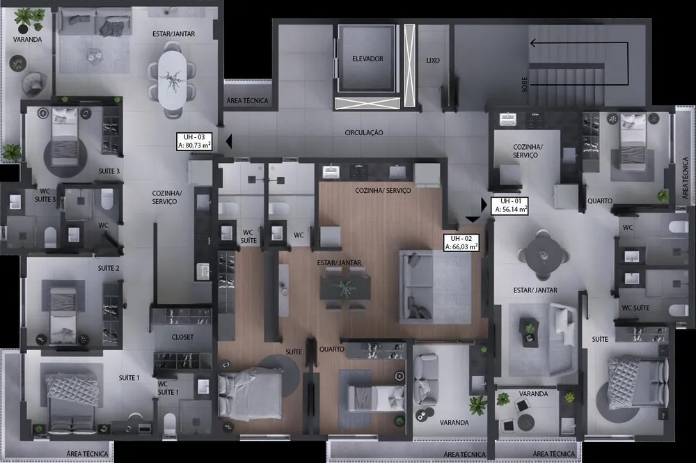 Apartamento, 3 quartos, 81 m² - Foto 2