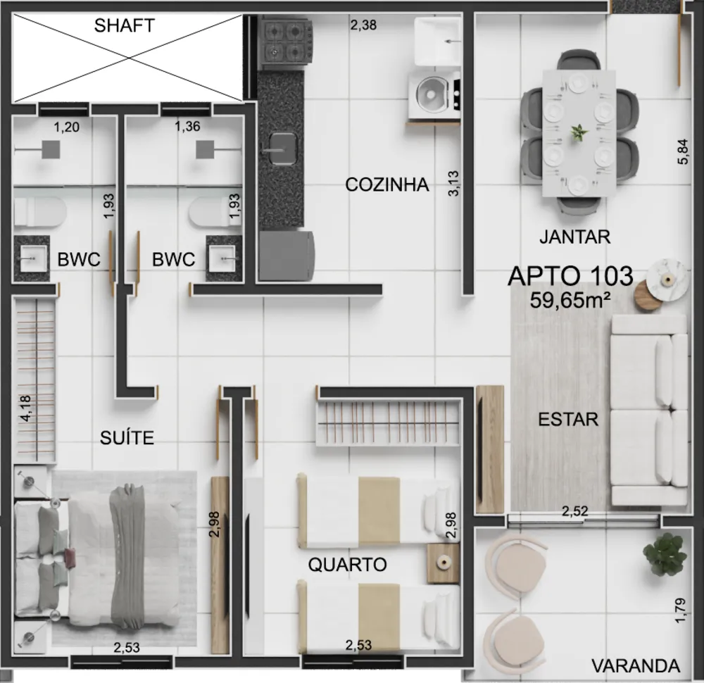 Apartamento, 3 quartos, 68 m² - Foto 6