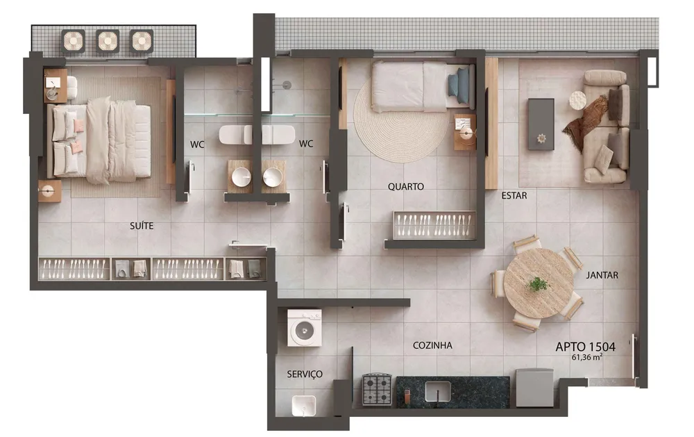 Apartamento, 2 quartos, 64 m² - Foto 6