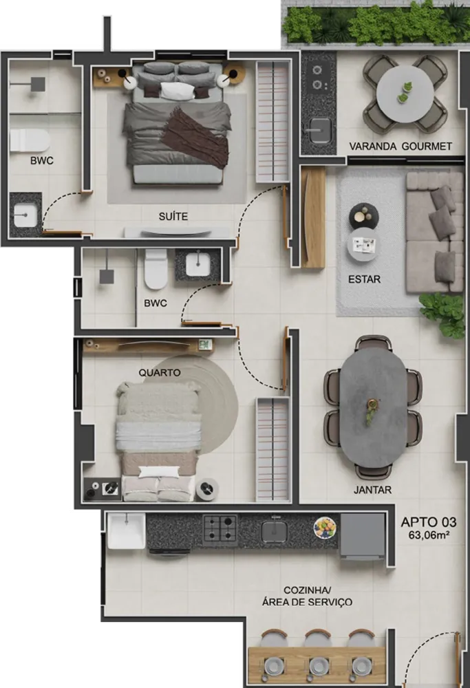 Apartamento, 3 quartos, 79 m² - Foto 4