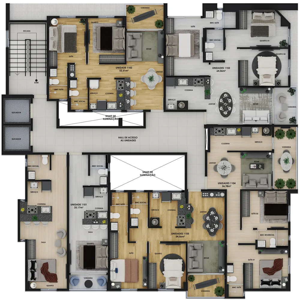 Apartamento, 2 quartos, 53 m² - Foto 1