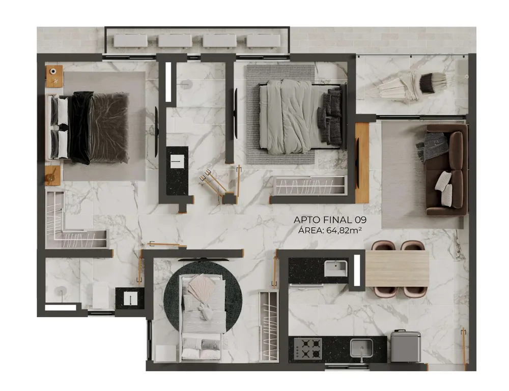 Apartamento, 2 quartos, 53 m² - Foto 6