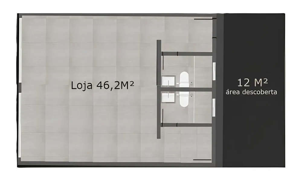 Loja-Salão, 46 m² - Foto 1