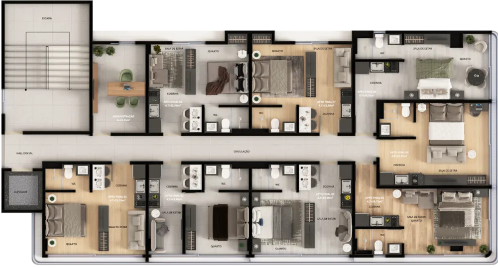 Apartamento, 1 quarto, 24 m² - Foto 2