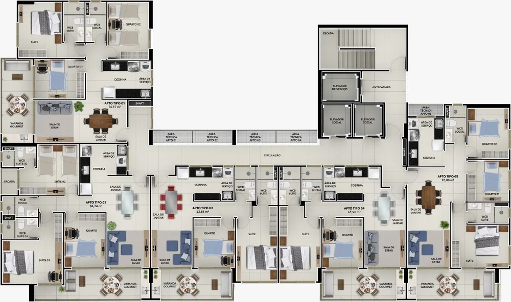 Apartamento, 3 quartos, 76 m² - Foto 3