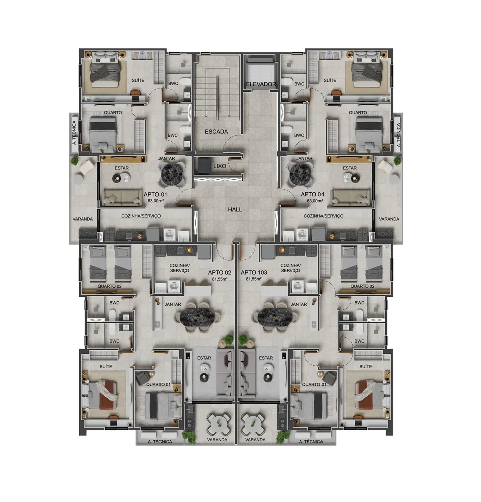 Apartamento, 2 quartos, 63 m² - Foto 4