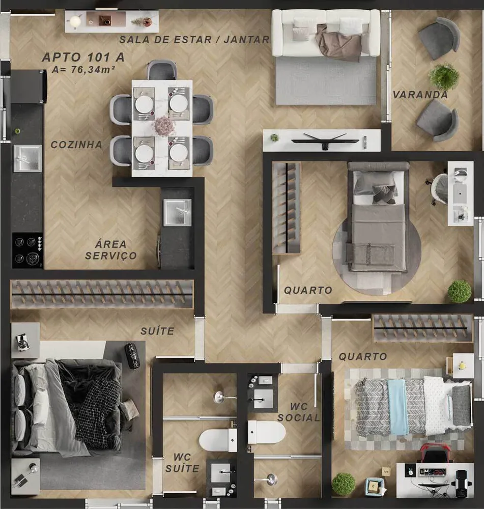 Apartamento, 1 quarto, 36 m² - Foto 4