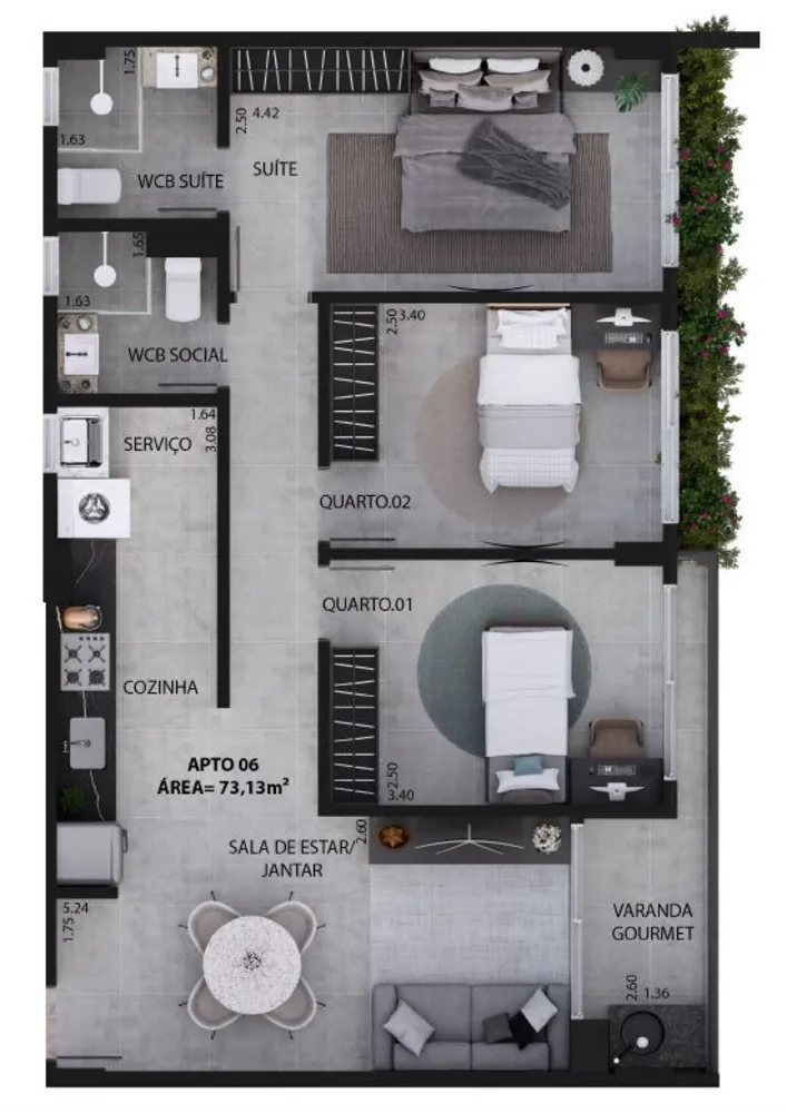 Apartamento, 2 quartos, 61 m² - Foto 8
