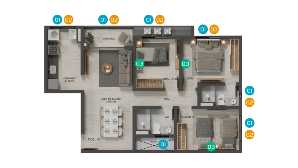 Apartamento, 2 quartos, 57 m² - Foto 5