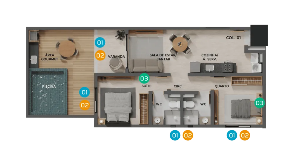 Apartamento, 2 quartos, 57 m² - Foto 6