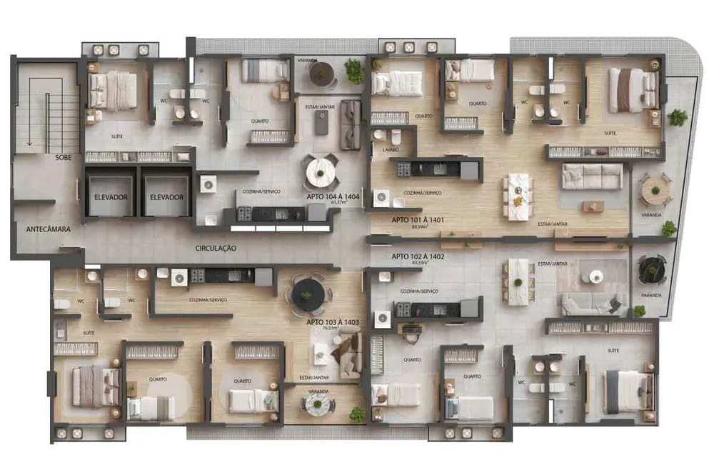 Apartamento, 3 quartos, 79 m² - Foto 1