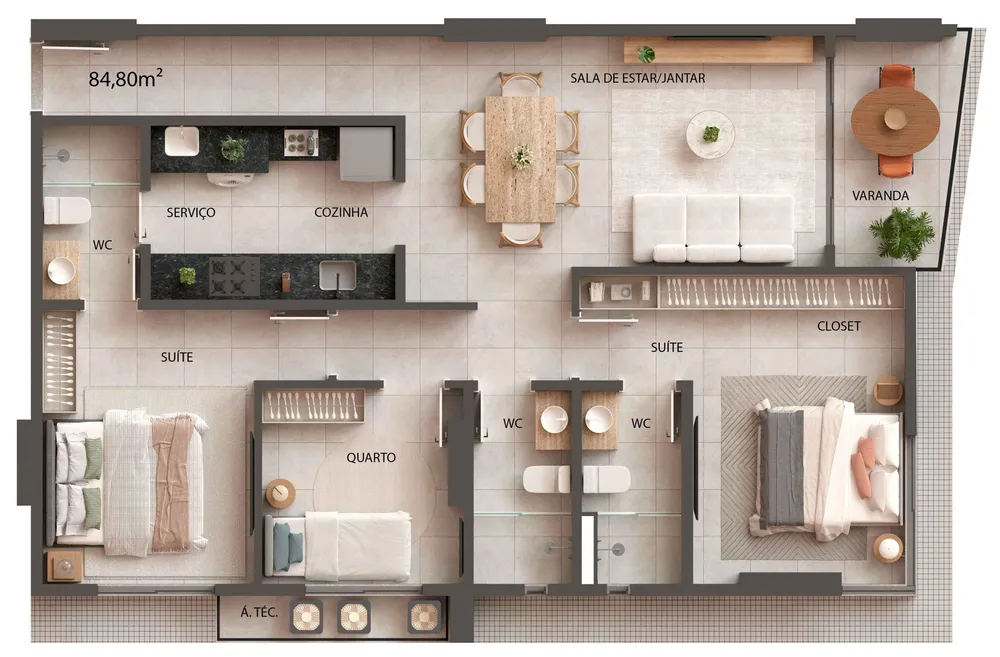 Apartamento, 3 quartos, 79 m² - Foto 9