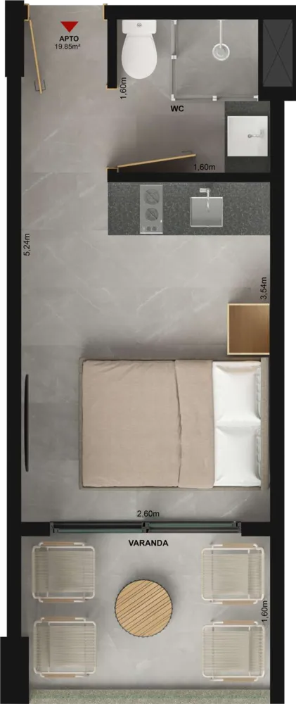 Casa, 1 quarto, 36 m² - Foto 6