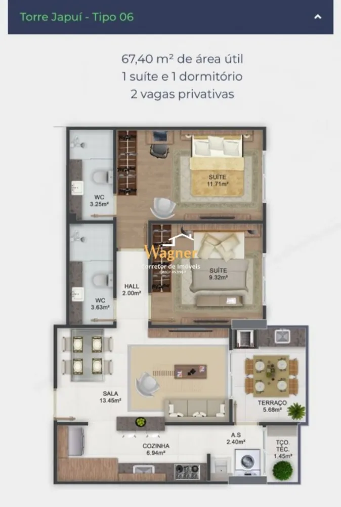 Apartamento, 2 quartos, 67 m² - Foto 11
