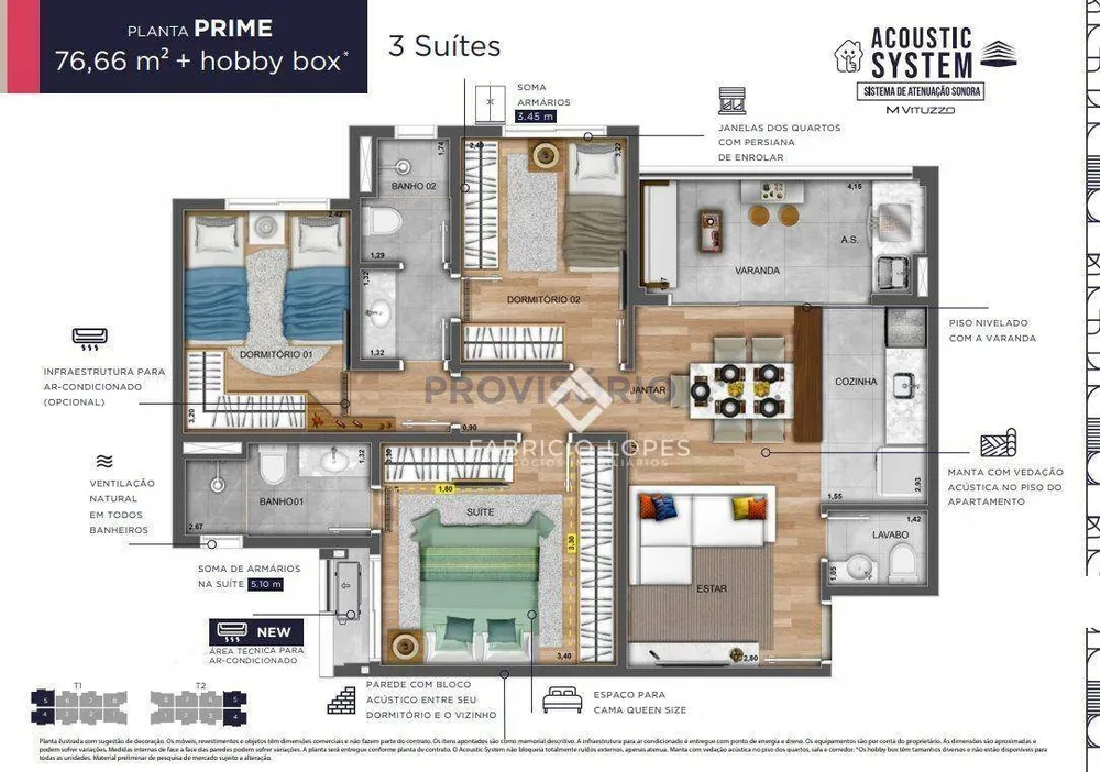 Apartamento, 3 quartos, 76 m² - Foto 1
