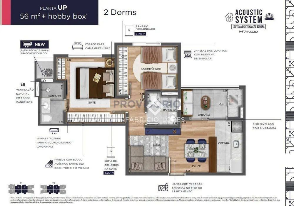 Apartamento, 2 quartos, 56 m² - Foto 1