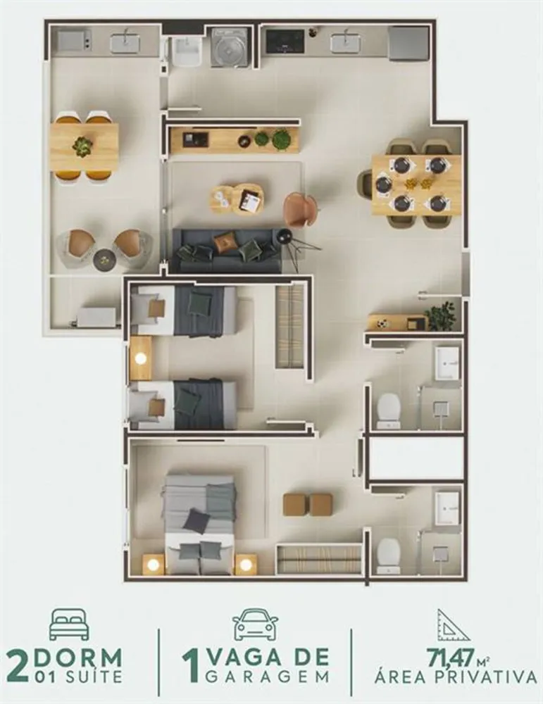 Apartamento, 2 quartos, 71 m² - Foto 14