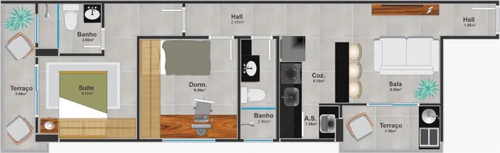 Apartamento, 2 quartos, 53 m² - Foto 10