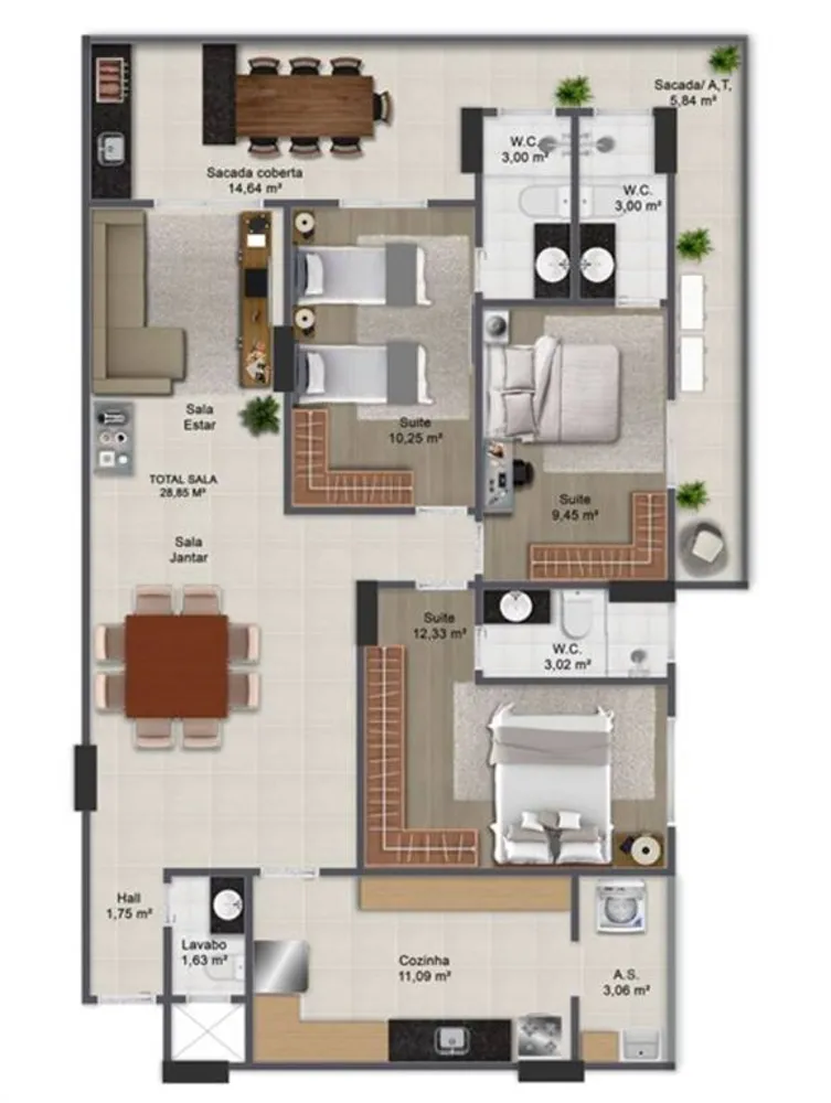 Apartamento, 2 quartos, 91 m² - Foto 9