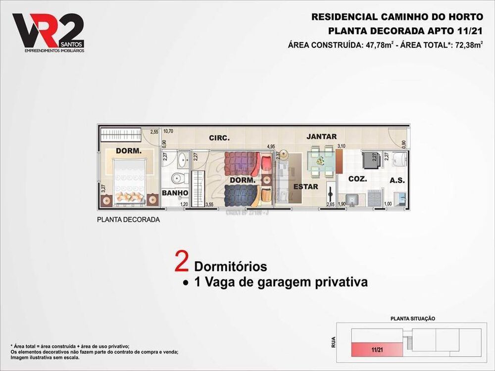 Apartamento, 2 quartos, 44 m² - Foto 3