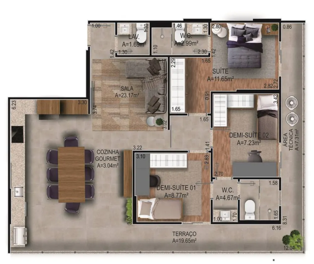 Apartamento, 3 quartos, 107 m² - Foto 1