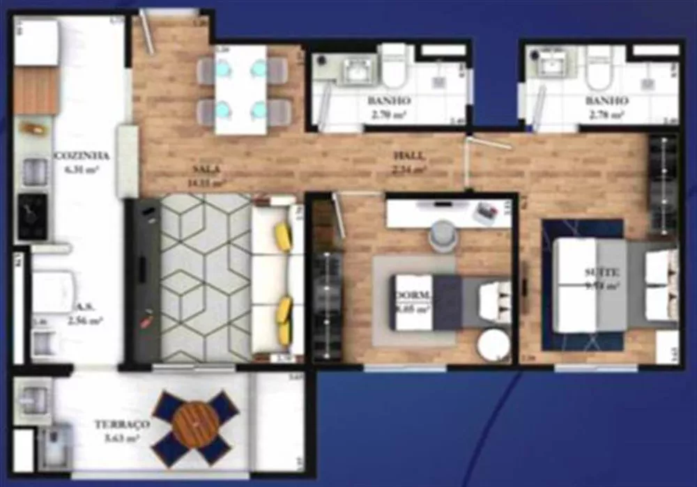 Apartamento à venda com 2 quartos, 63m² - Foto 4