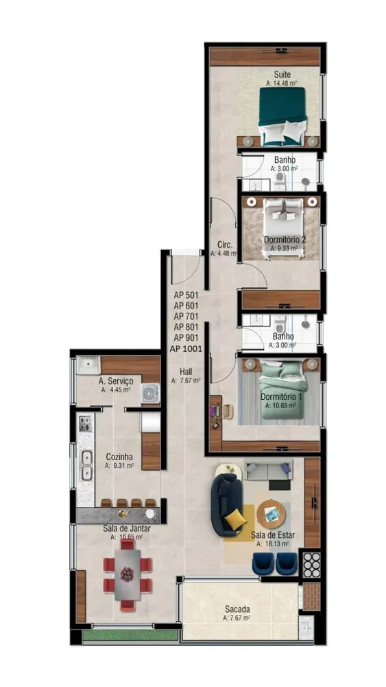 Apartamento, 3 quartos, 117 m² - Foto 1