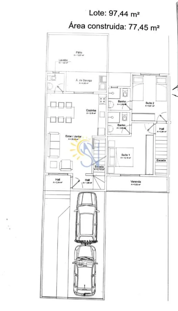 Sobrado, 2 quartos, 77 m² - Foto 12