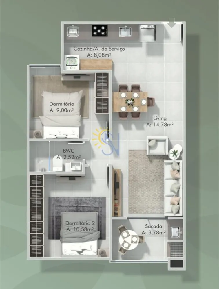 Apartamento, 2 quartos, 55 m² - Foto 7
