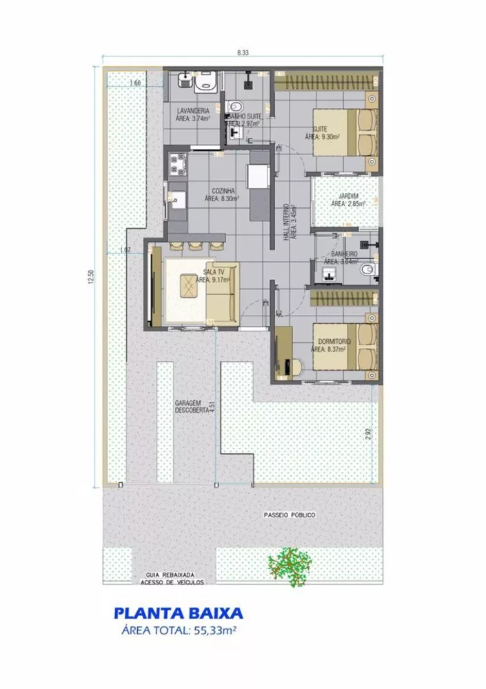 Casa, 2 quartos, 55 m² - Foto 1