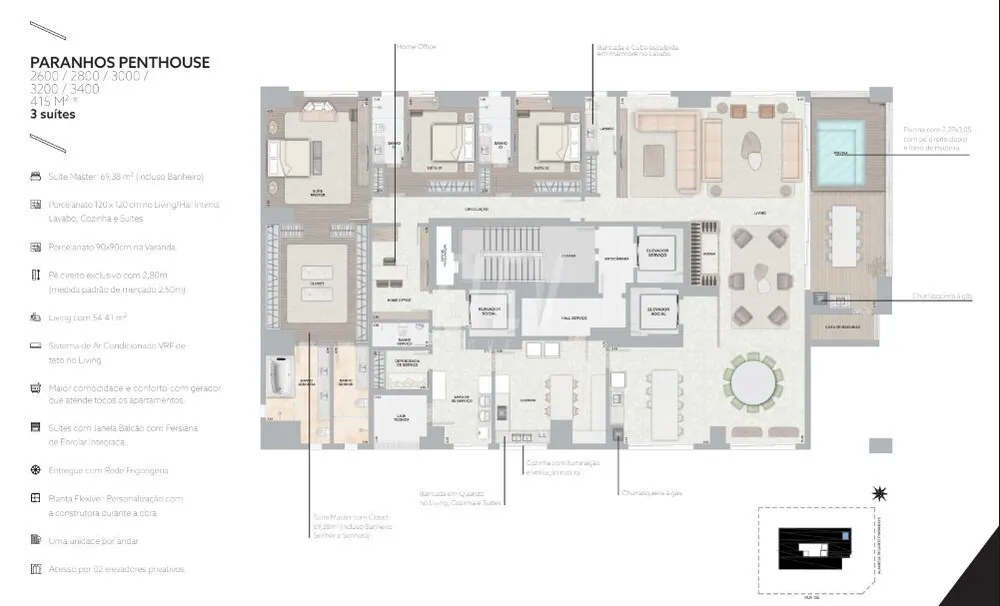 Cobertura, 3 quartos, 413 m² - Foto 4