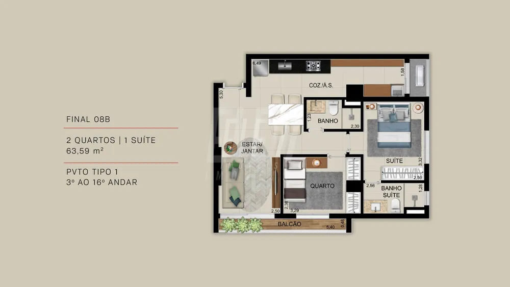 Apartamento, 2 quartos, 63 m² - Foto 7