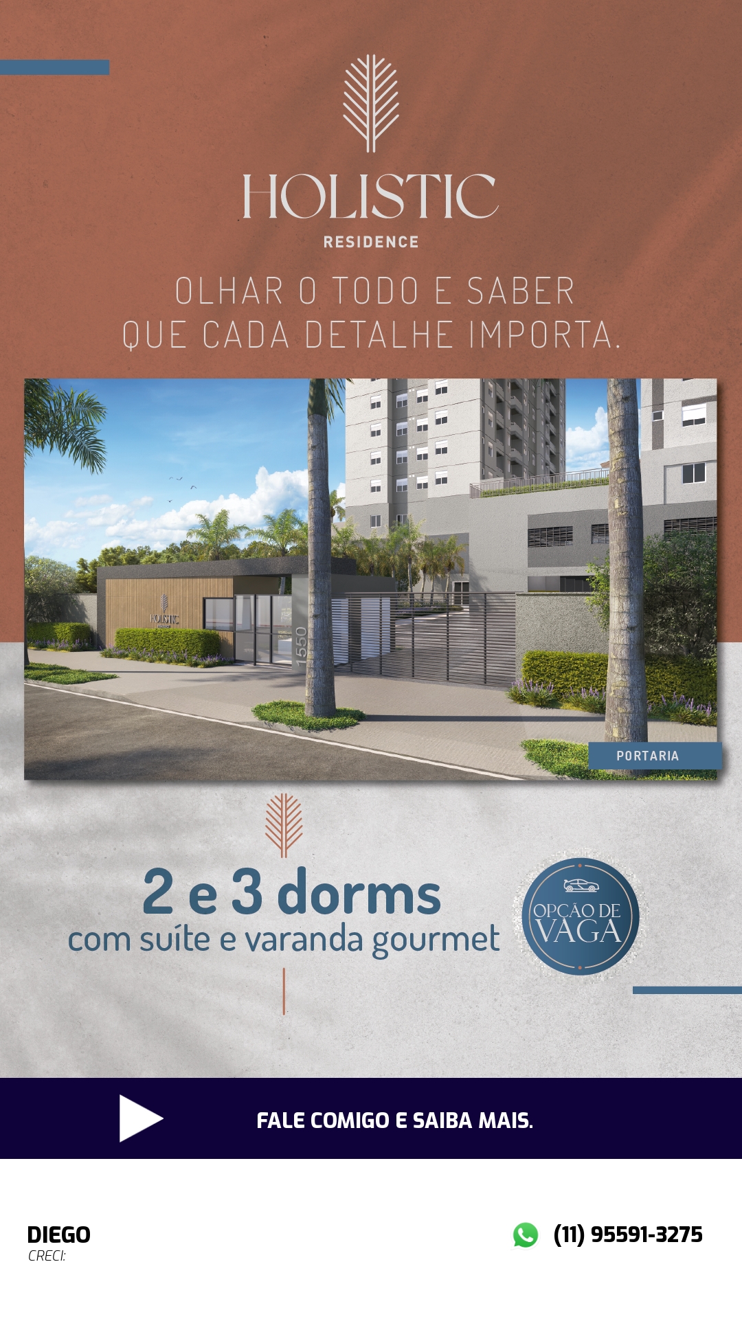 Apartamento à venda com 3 quartos, 55m² - Foto 1