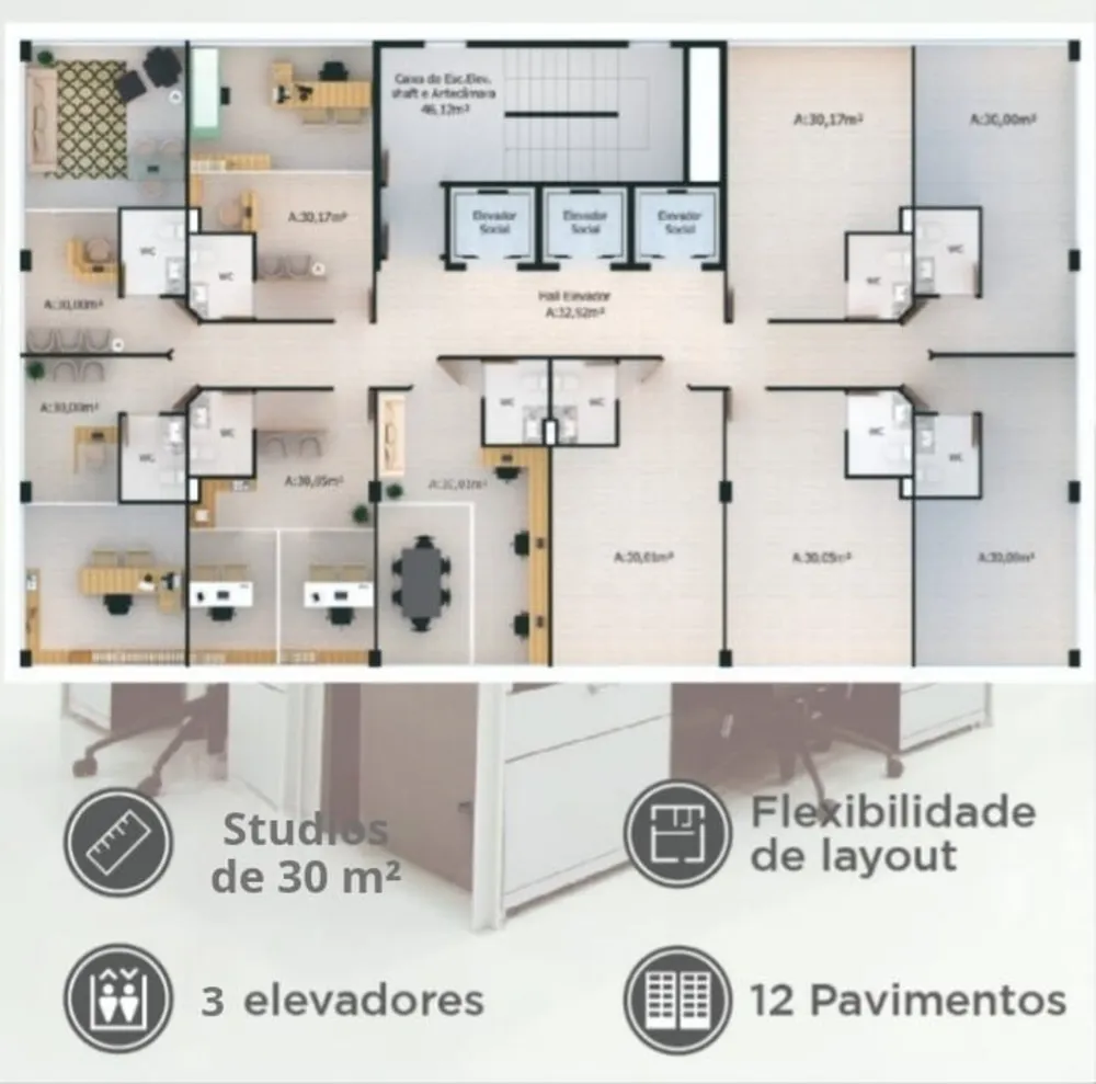 Flat/Apart Hotel, 1 quarto, 30 m² - Foto 4