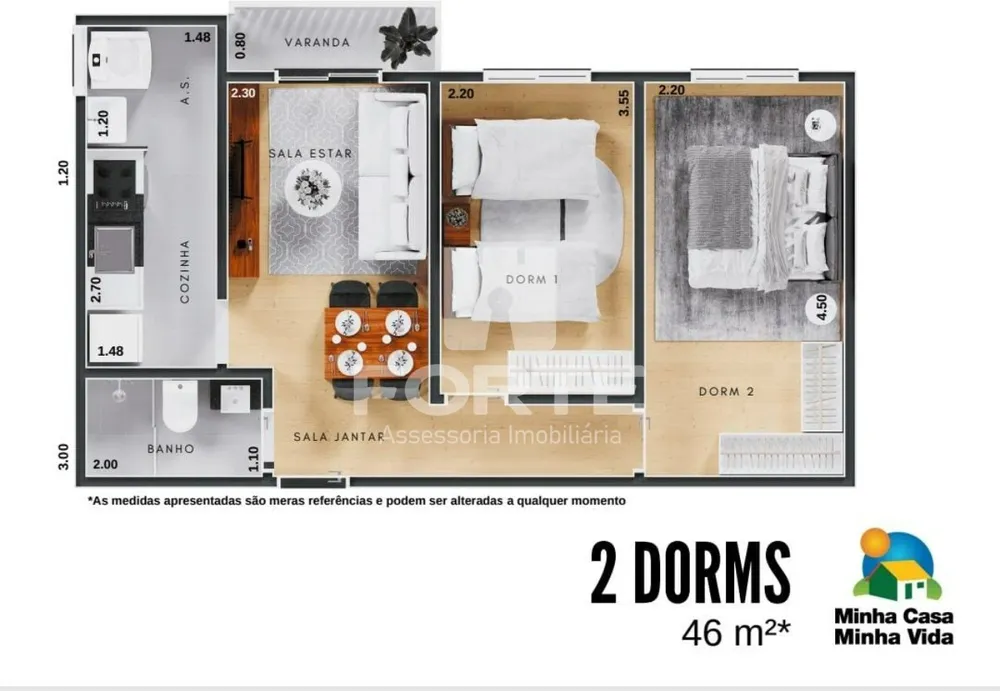 Apartamento, 2 quartos, 46 m² - Foto 4