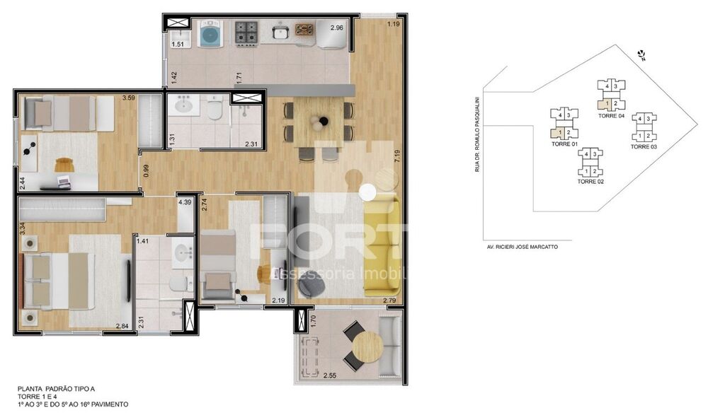 Apartamento, 3 quartos, 74 m² - Foto 2