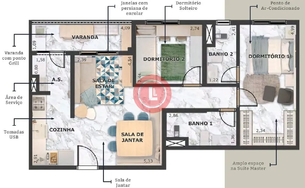 Apartamento, 2 quartos, 56 m² - Foto 8