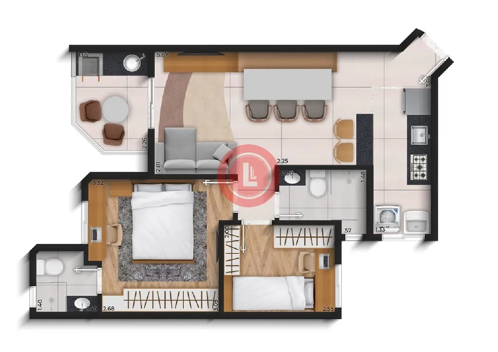 Apartamento, 2 quartos, 48 m² - Foto 3