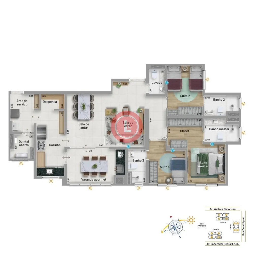 Apartamento, 3 quartos, 117 m² - Foto 2