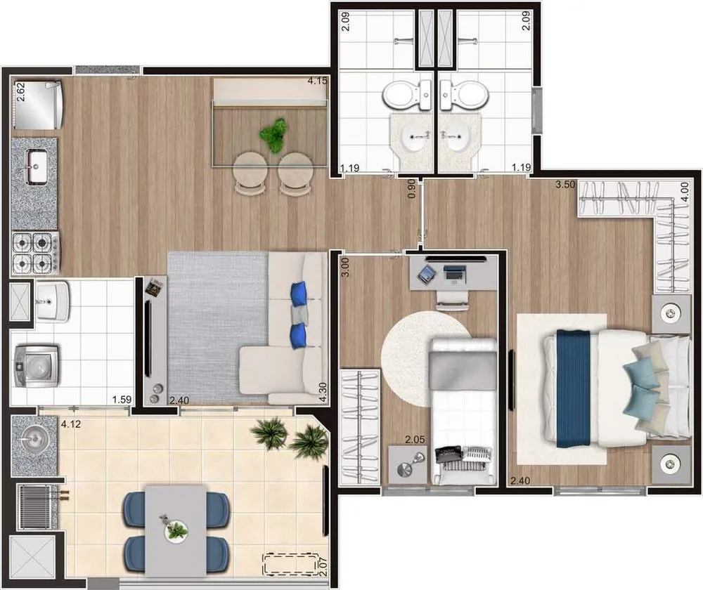 Apartamento, 2 quartos, 56 m² - Foto 12