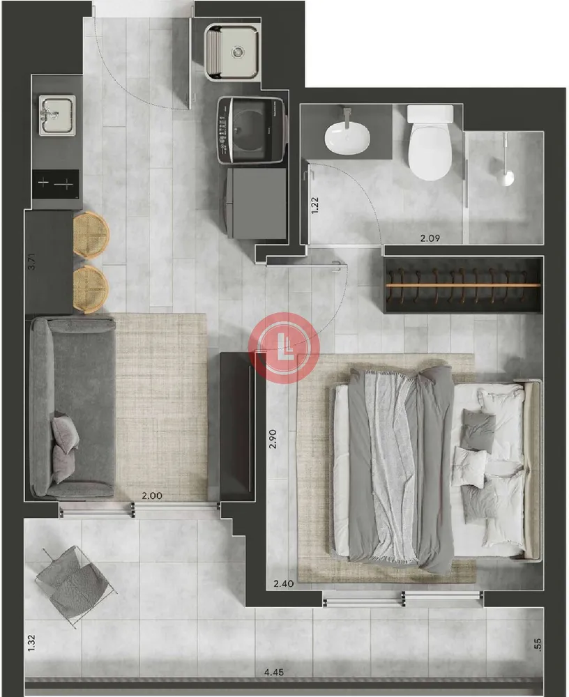 Apartamento, 1 quarto, 24 m² - Foto 12
