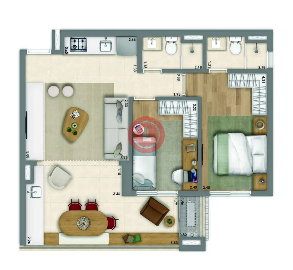 Apartamento, 2 quartos, 61 m² - Foto 9