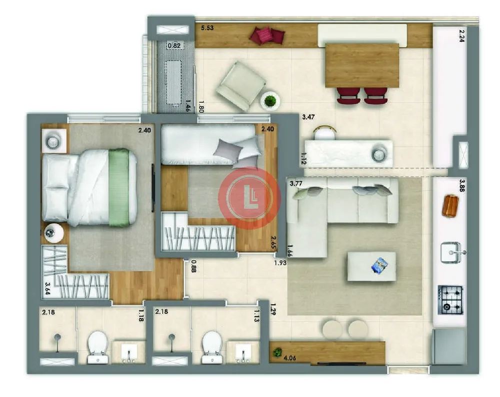 Apartamento, 2 quartos, 61 m² - Foto 12