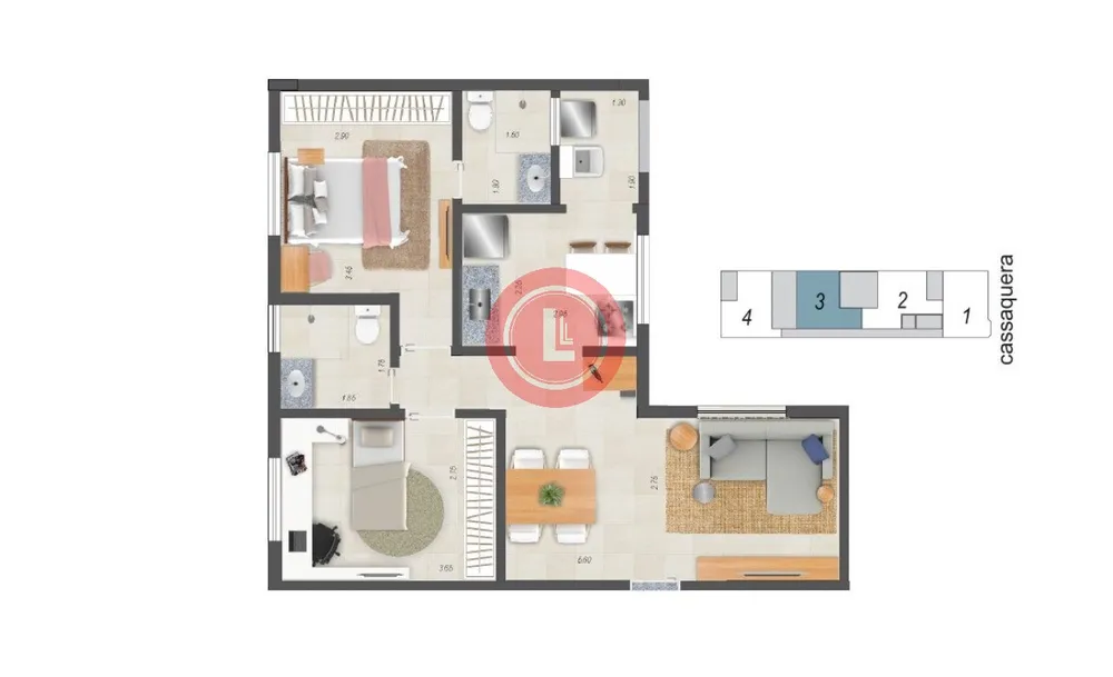 Apartamento, 2 quartos, 69 m² - Foto 4