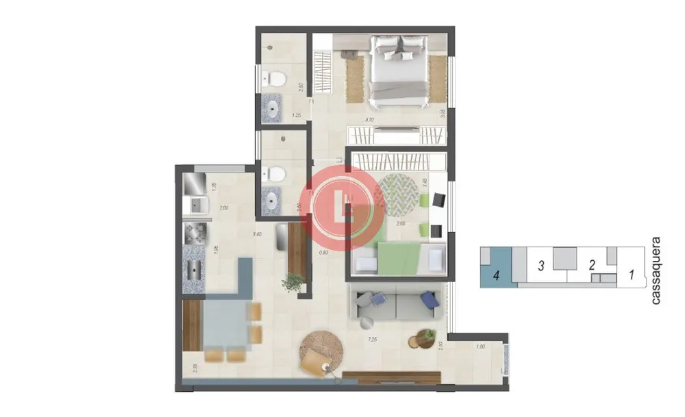 Apartamento, 2 quartos, 69 m² - Foto 3
