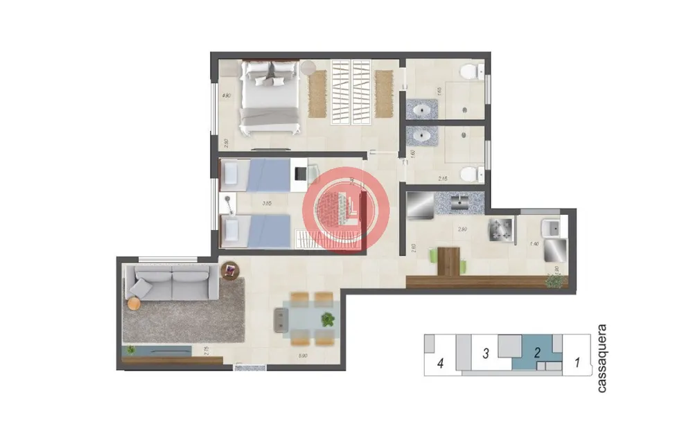 Apartamento, 2 quartos, 69 m² - Foto 2