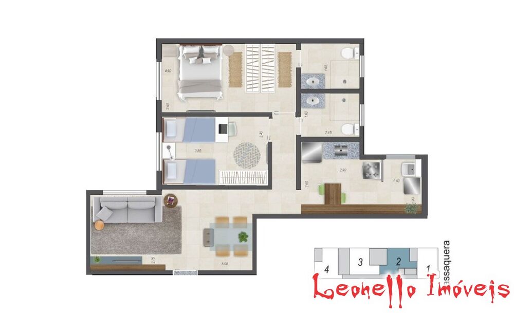 Apartamento, 2 quartos, 69 m² - Foto 7