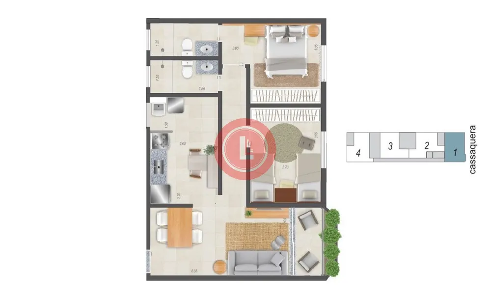 Apartamento, 2 quartos, 69 m² - Foto 1